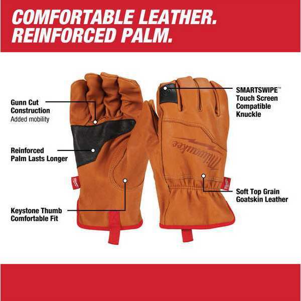 Goatskin Leather Gloves - L