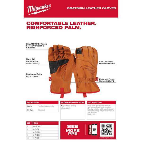 Goatskin Leather Gloves - L