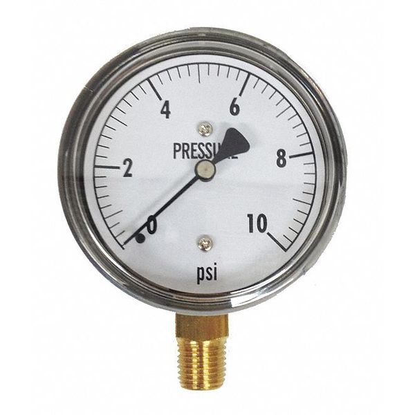 Low Pressure Gauge, Bottom, 10 psi