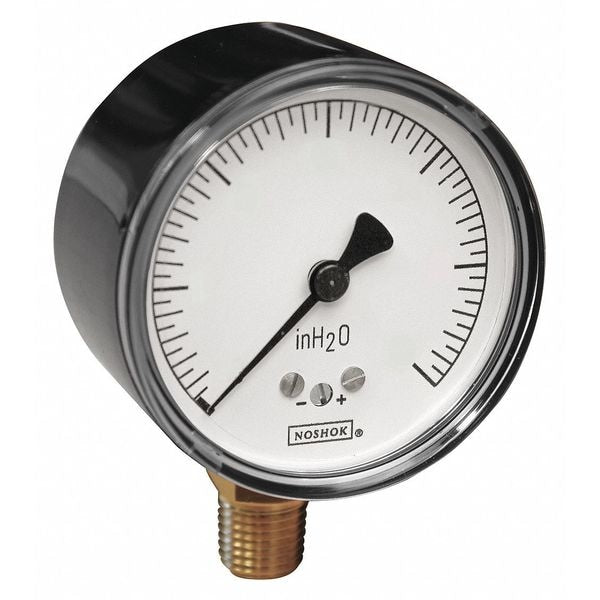 Low Pressure Gauge, Bottom, 5 psi, Material: Steel