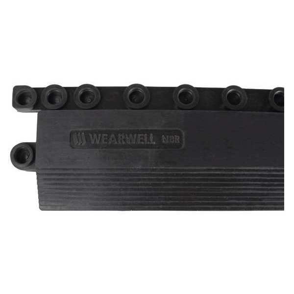 Female Mat Edging, Black, 36 in L x 3 in W, Nitrile Rubber, 5/8