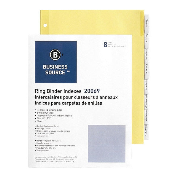 Dividers, Insert, 8-Tab, Clear