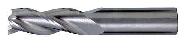 3-Flute Carbide Square Single End High-Perf End Mill for Alum CTD CEM-AM3 Bright 3/8x3/8x2-1/2x6