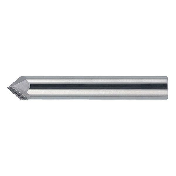 2-Flute Carbide Single End 60Â° Chamfer Tool Cleveland CEM-CH-2R Bright 1/8