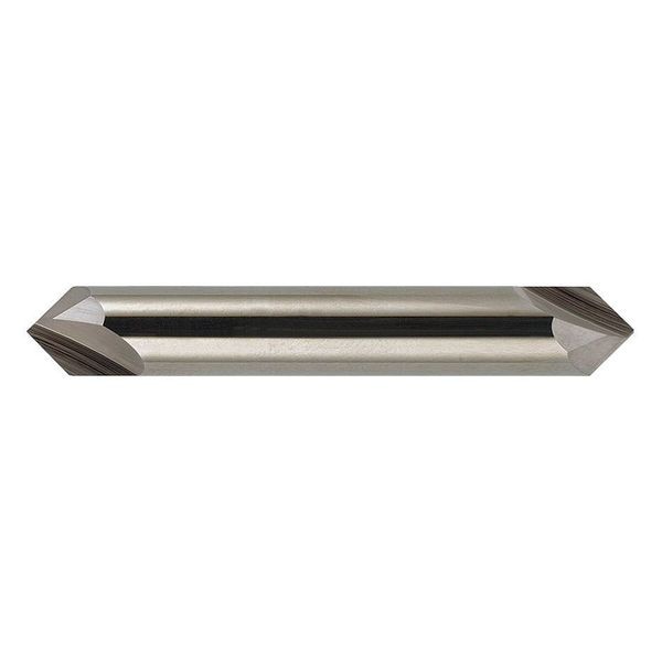 2-Flute Carbide Double End 90Â° Chamfer Tool Cleveland CEM-CH-2D Bright 1/8