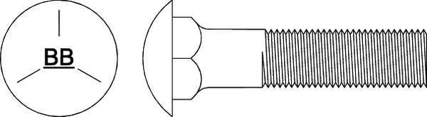 Carriage Bolt, 5/16-18 x 6 In L, PK50
