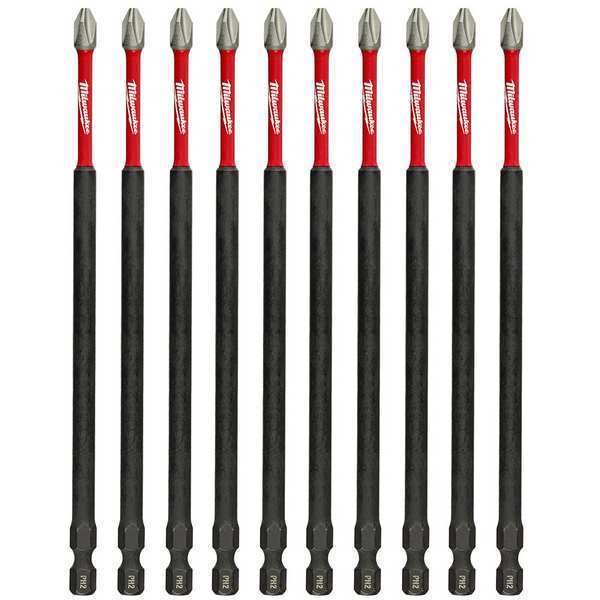 SHOCKWAVE 6 in Phillips #2 Impact Duty Power Bit, 10-Piece Pack
