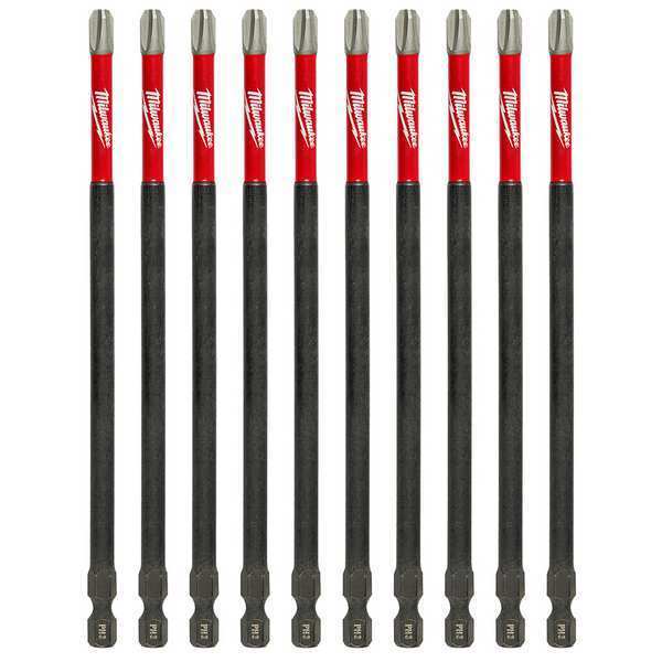 SHOCKWAVE 6 in Phillips #3 Impact Duty Power Bit, 10-Piece Pack
