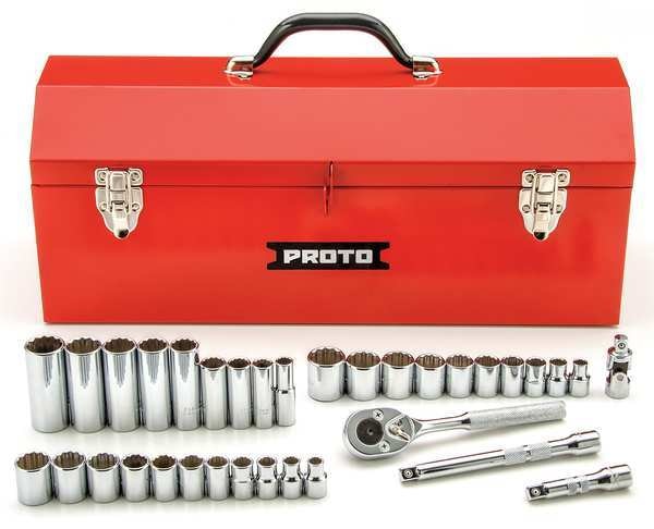 3/8 in Drive Socket Wrench Set, Metric, SAE, 34 pcs