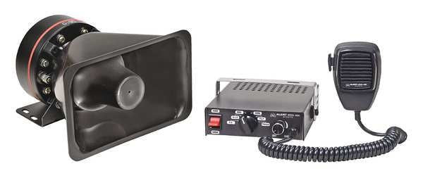 Siren and PA System, 4 in. L, 6A, 12VDC