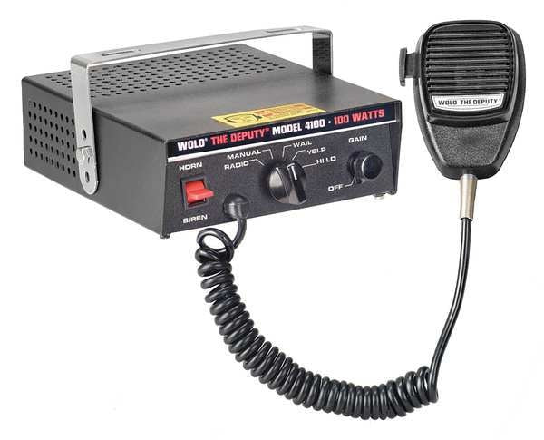 Siren and PA System, 6 in., Metal, 12VDC
