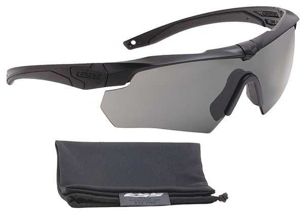 Ballistic Safety Glasses, Wraparound Gray Polycarbonate Lens, Scratch-Resistant