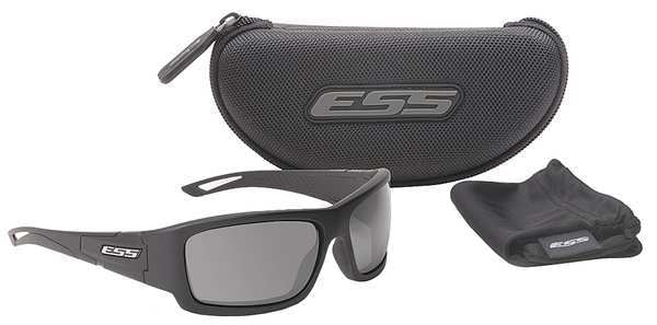 Ballistic Safety Glasses, Wraparound Gray Polycarbonate Lens, Scratch-Resistant