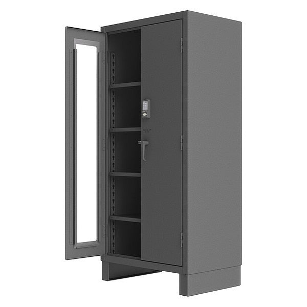 14 ga. ga. Steel Storage Cabinet, 36 in W, 78 in H, Stationary