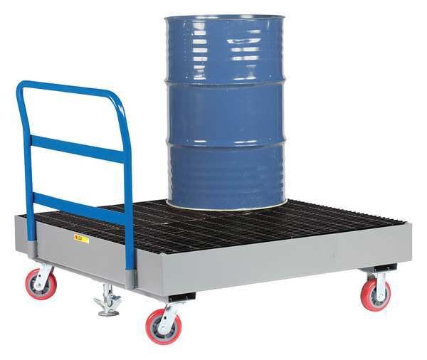 Four Drum Spill Platfrm Cart, 15-1/2in H.