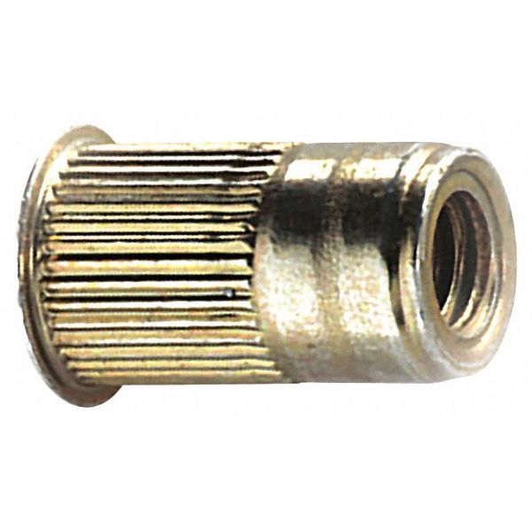 Rivet Nut, M5-0.80 Thread Size, 80.64 mm Flange Dia., 12.07 mm L, Steel, 25 PK