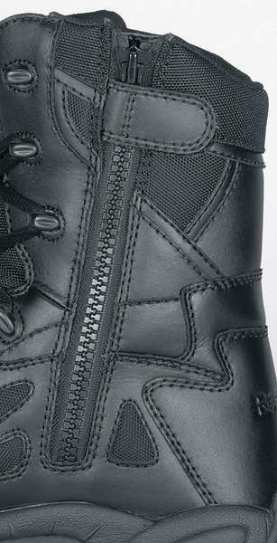 Tactical Boot, 10-1/2W, Plain, 8in, Black, PR