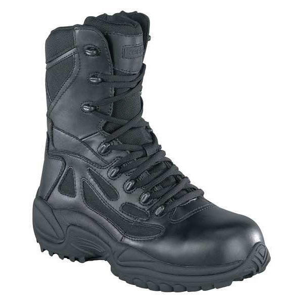 Tactical Boot, 11-1/2M, Plain, 8in, Black, PR