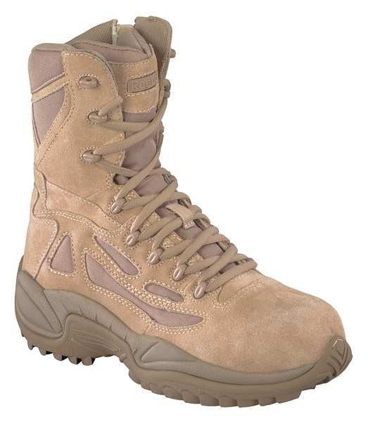 Military Boots, 11-1/2W, Mens, Plain, Tan, PR