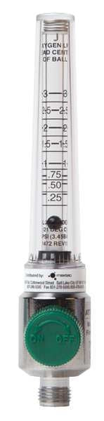 Flw Mtr w/Hand Tight Fittings, Up to 3Lpm