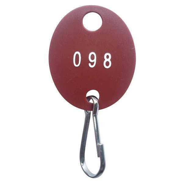 Key Tag Numbered 1 to 40, Red, PK40