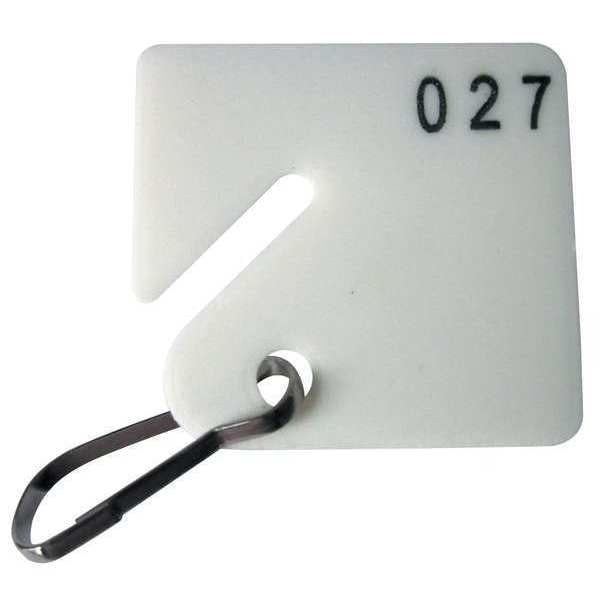 Key Tag Numbered 201 to 300, PK100, Height: 1-5/8