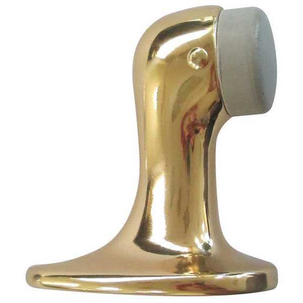 Door Stop, Floor-Mount, Polished Brass