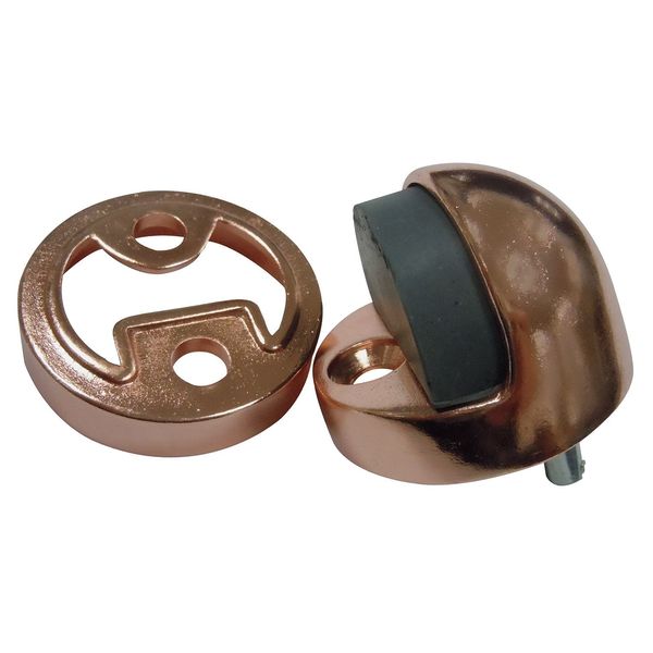 Dome Door Stop, Floor-Mount, Satin Bronze
