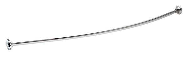 Curved Shower Rod, Bright, 60In, 6In Proj.