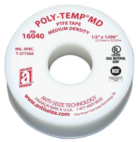 Thread Seal Tape, 1 In. W, 520 In. L