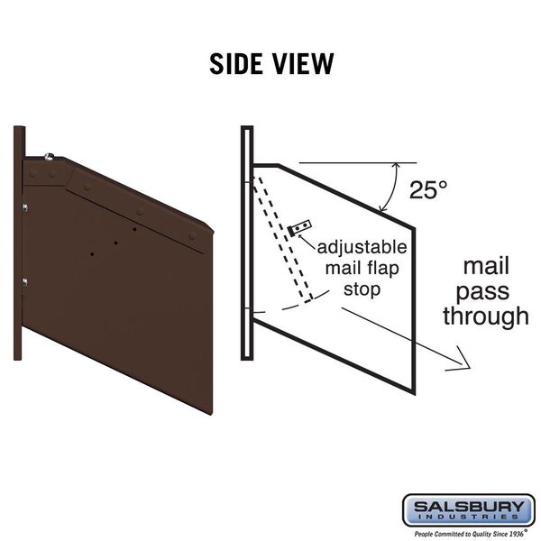 Mail Drop Door, Bronze, Powder Coated, 1 Doors, Recessed, Assembled