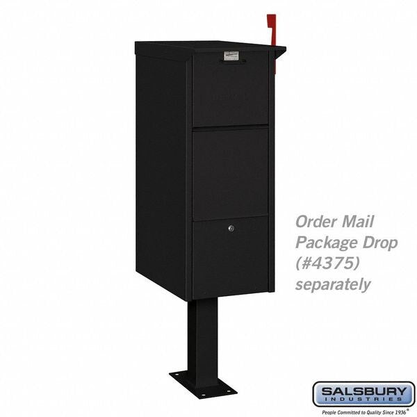 Standard Pedestal, Black, Powder Coated, Bolt, Mail Package Drop