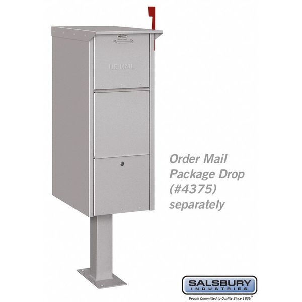 Standard Pedestal, Silver, Powder Coated, Bolt, Mail Package Drop