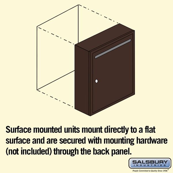 Letter Box, Bronze, Powder Coated, 1 Doors, Surface, Standard