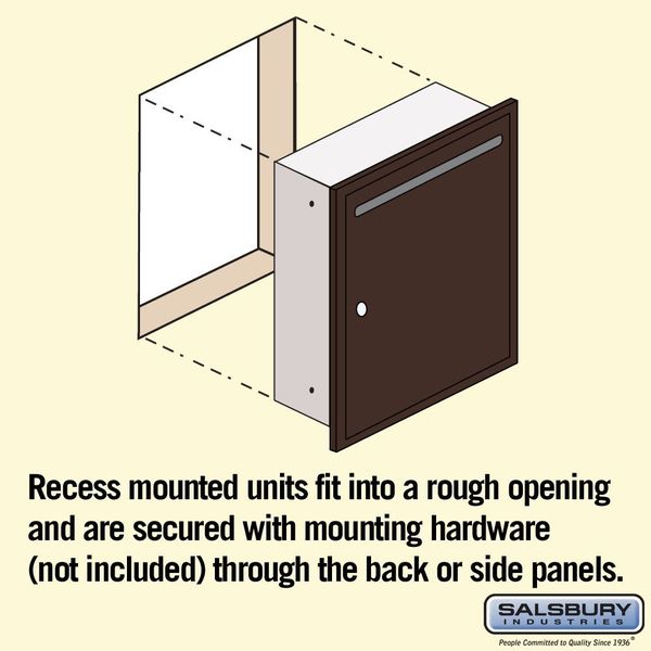 Letter Box, Bronze, Powder Coated, 1 Doors, Recessed, Standard
