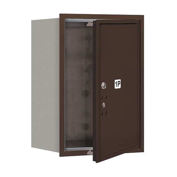 Horizontal Mailbox, Bronze, Powder Coated, 1 Doors, Recessed, USPS