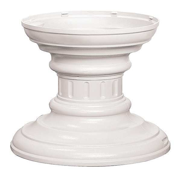 Cluster Box Unit Pedestal, White, Powder Coated, In Ground, Decorative