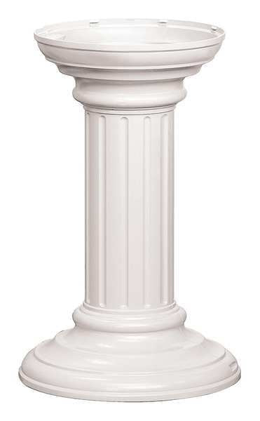 Cluster Box Unit Pedestal, White, Powder Coated, In Ground, Decorative