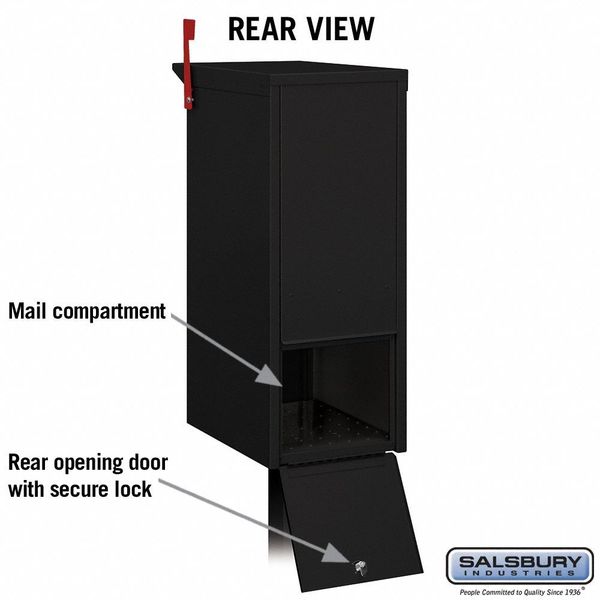 Mail Package Drop, Black, Powder Coated, 1 Doors, Recessed, Aluminum