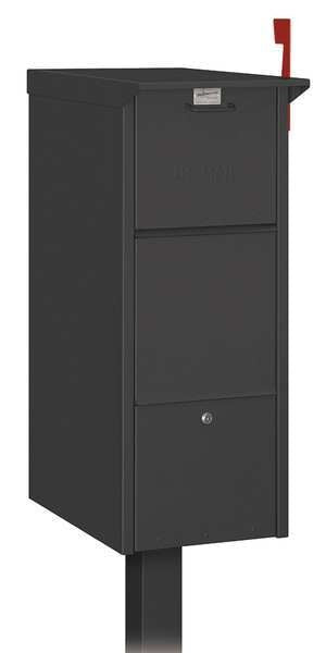Mail Package Drop, Black, Powder Coated, 1 Doors, Recessed, Aluminum