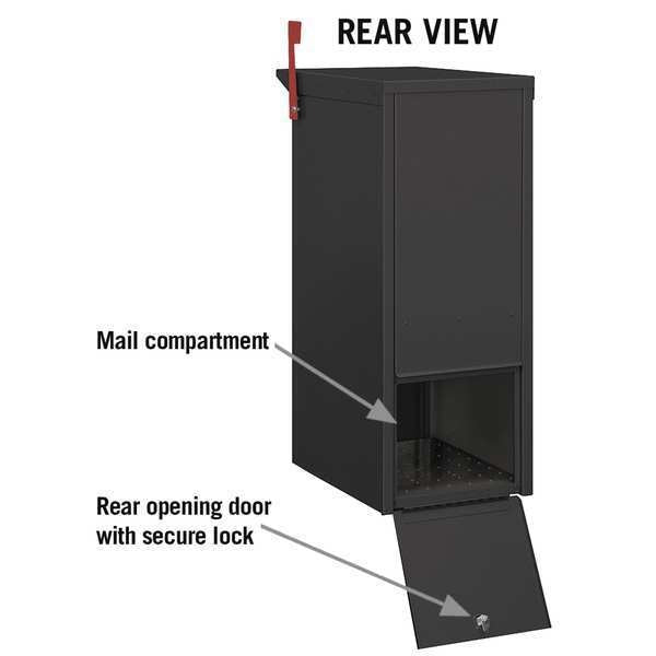 Mail Package Drop, Black, Powder Coated, 1 Doors, Recessed, Aluminum