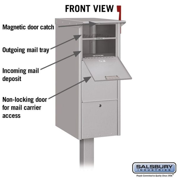 Mail Package Drop, Silver, Powder Coated, 1 Doors, Recessed, Aluminum