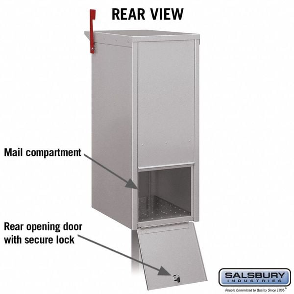 Mail Package Drop, Silver, Powder Coated, 1 Doors, Recessed, Aluminum