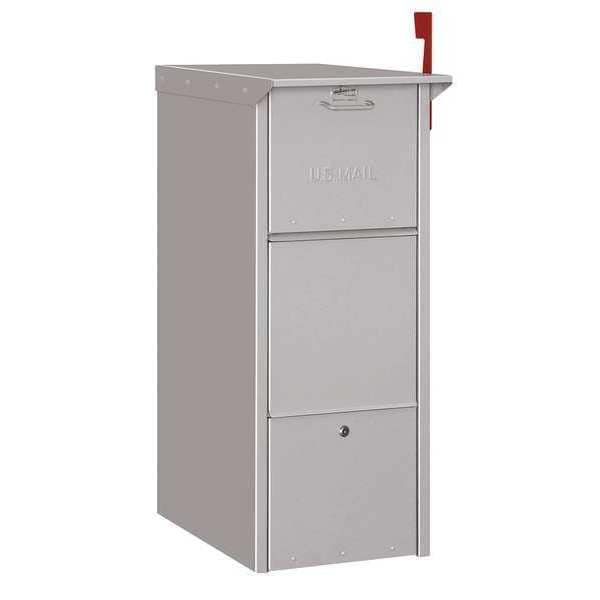 Mail Package Drop, Silver, Powder Coated, 1 Doors, Recessed, Aluminum