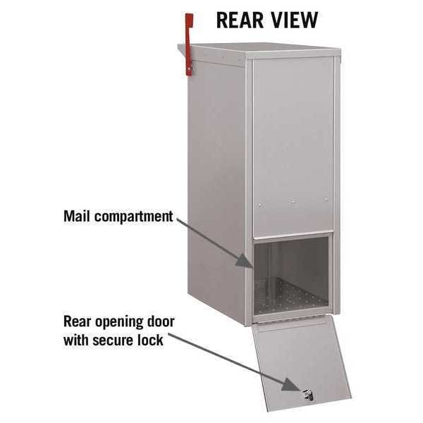 Mail Package Drop, Silver, Powder Coated, 1 Doors, Recessed, Aluminum