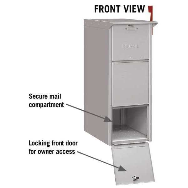Mail Package Drop, Silver, Powder Coated, 1 Doors, Recessed, Aluminum