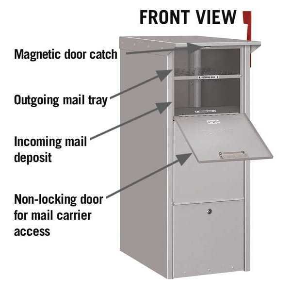 Mail Package Drop, Silver, Powder Coated, 1 Doors, Recessed, Aluminum