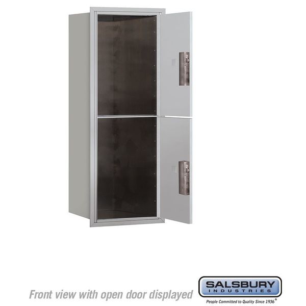 Horizontal Mailbox, Aluminum, Powder Coated, 2 Doors, Recessed, PL5