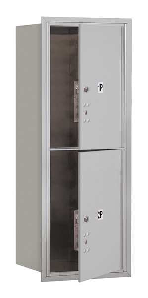 Horizontal Mailbox, Aluminum, Powder Coated, 2 Doors, Recessed, PL5