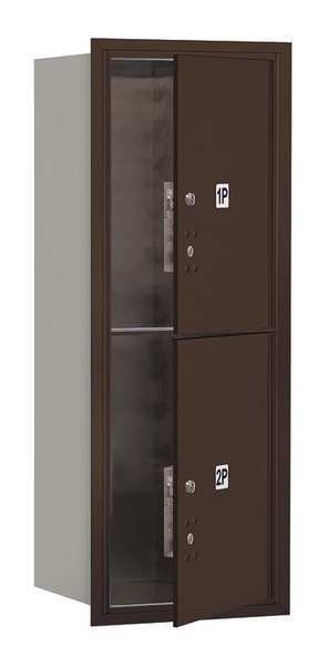 Horizontal Mailbox, Bronze, Powder Coated, 2 Doors, Recessed, PL5